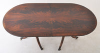 Antique Regency Style Flame Mahogany Twin Pedestal Dining Table, Circa 1890