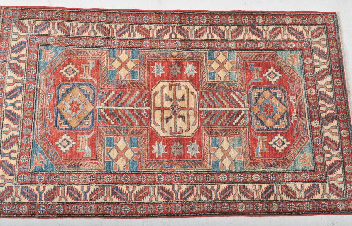 Caucasian Style Vegetable Dyed Star Kazak Rug