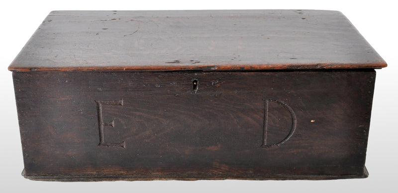 Antique Charles II Oak Bible Box, circa 1680