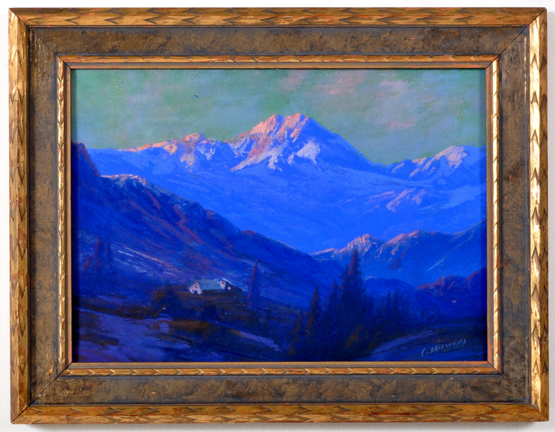 Antique American Impressionist Painting of Mt. Shasta, California, by Carl Sammons (1883-1968), Circa 1910