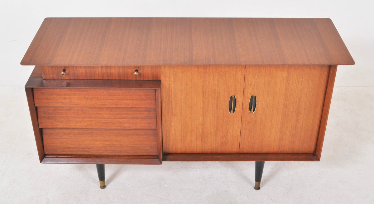 Mid-Century Modern Teak Credenza Sideboard by "Beautility," Circa 1960.