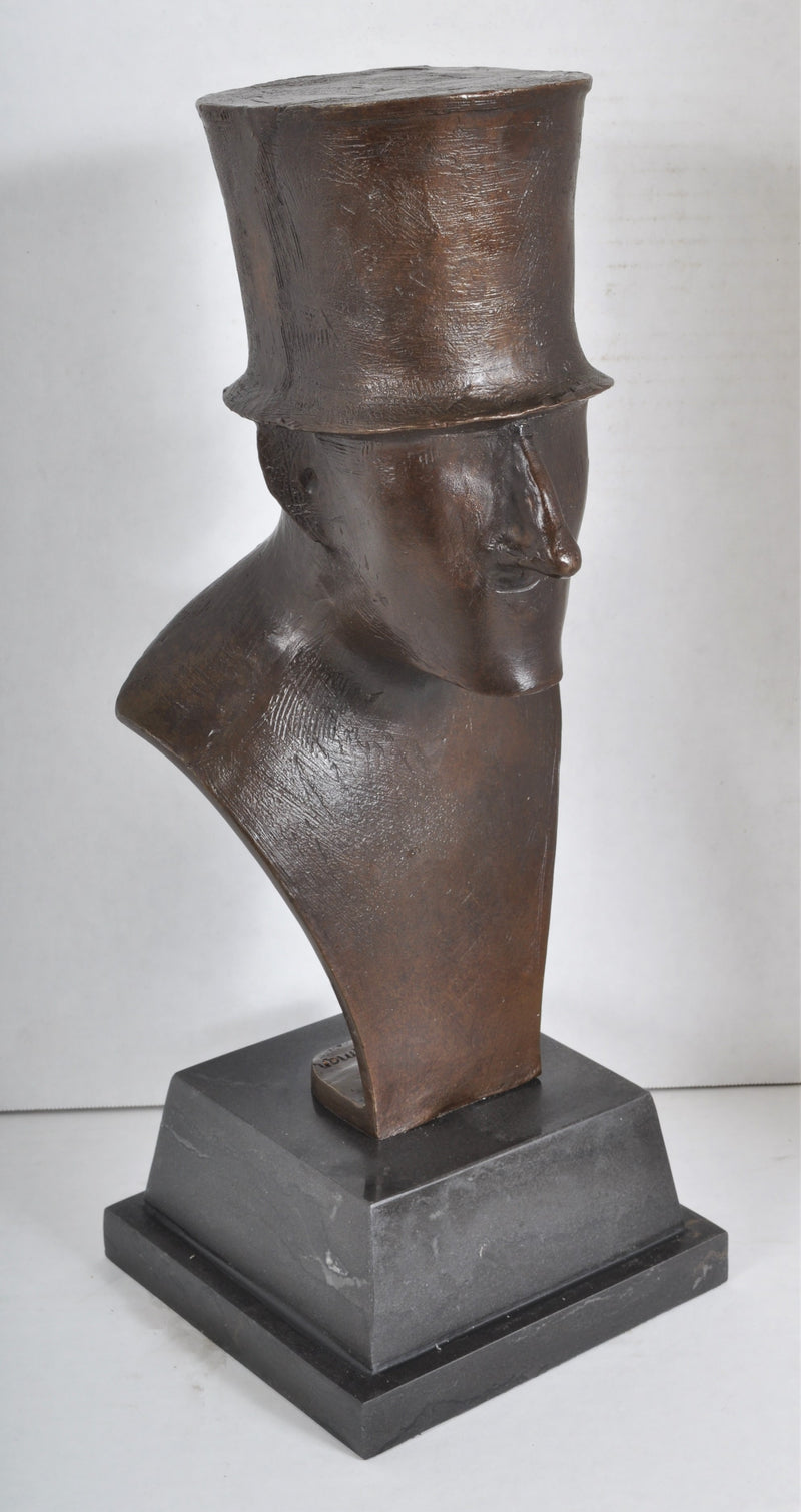 "Man in Top Hat" Bronze Sculpture by Elie Nadelman (February 20, 1882—December 28, 1946)