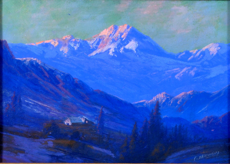 Antique American Impressionist Painting of Mt. Shasta, California, by Carl Sammons (1883-1968), Circa 1910
