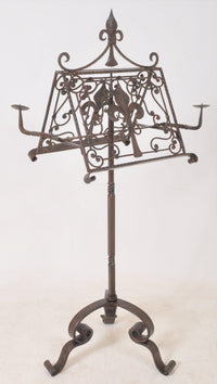 Antique French Gothic Wrought Iron Music Stand, Circa 1850