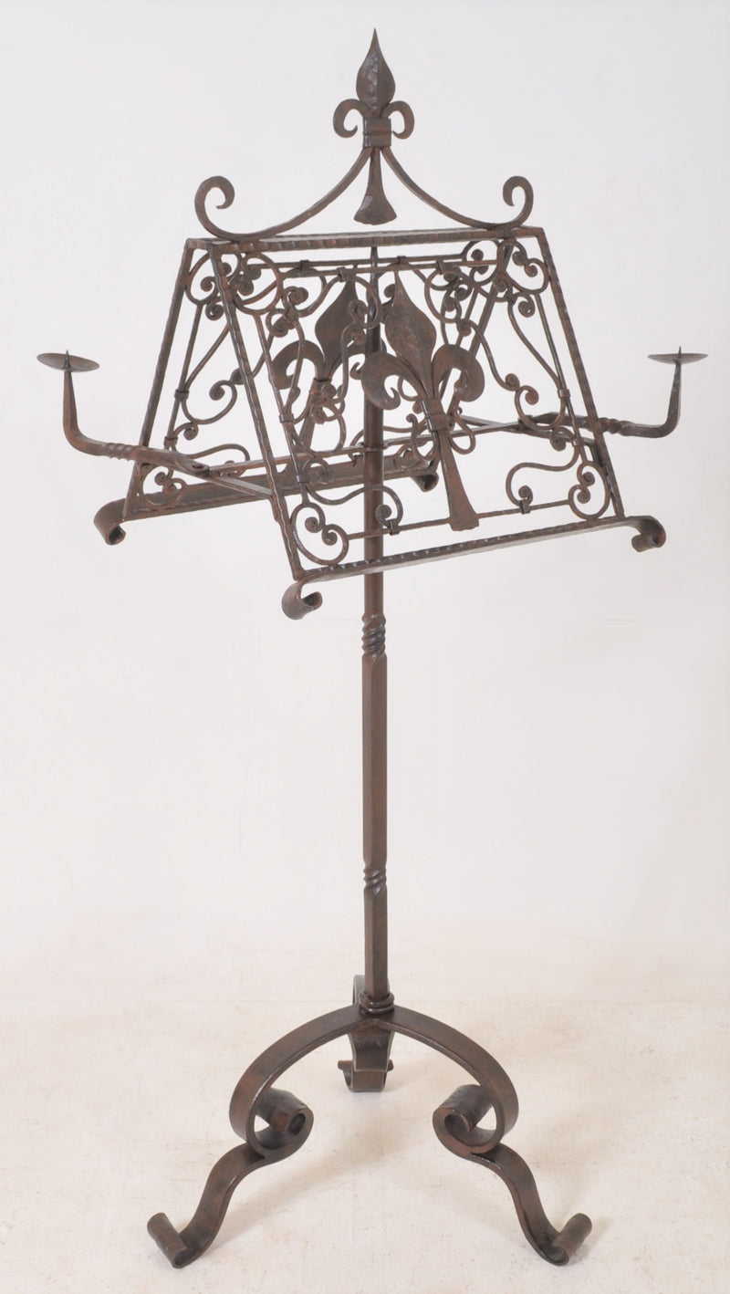 Antique French Gothic Wrought Iron Music Stand, Circa 1850