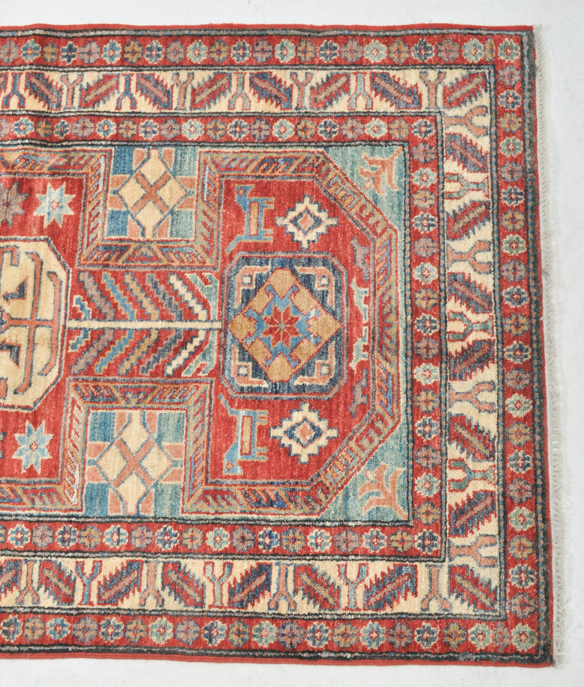 Caucasian Style Vegetable Dyed Star Kazak Rug