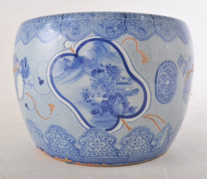 Antique Japanese Meiji Period Pottery Hibachi, Circa 1880