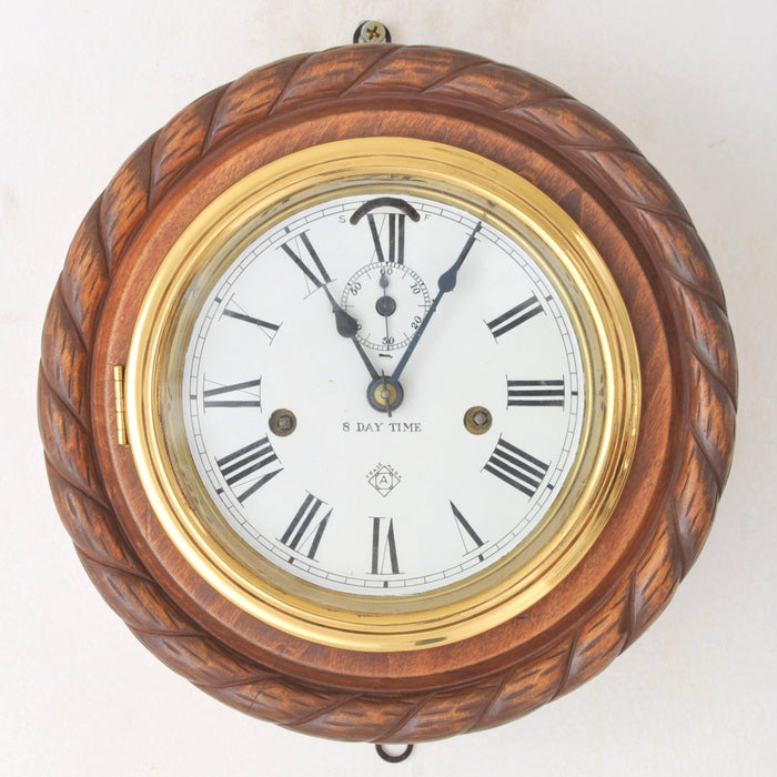 Antique English 8-Day Oak Cased Wall Clock, Circa 1900