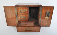 Antique Victorian Oak Smoking Pipe Cabinet/Humidor, Circa 1880