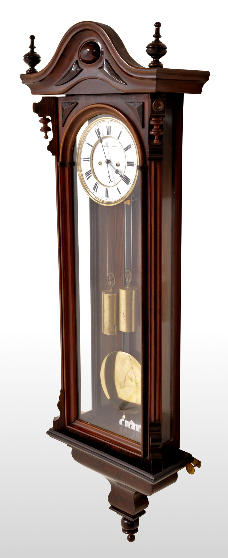 Antique Vienna Regulator/Clock 8-Day Time and Strike Wall Clock by Carl Suchy & Söhne, circa 1890
