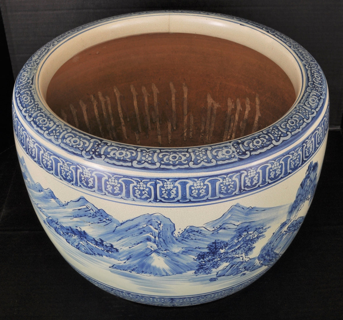 Antique Japanese Meiji Period Pottery Hibachi, Circa 1880