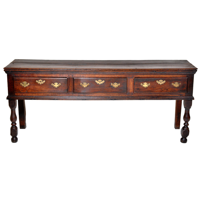 Antique George II Georgian Oak Country Welsh Dresser Base / Server, circa 1750