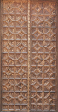 Antique 19th Century Indian Rajastani Carved Door & Frame