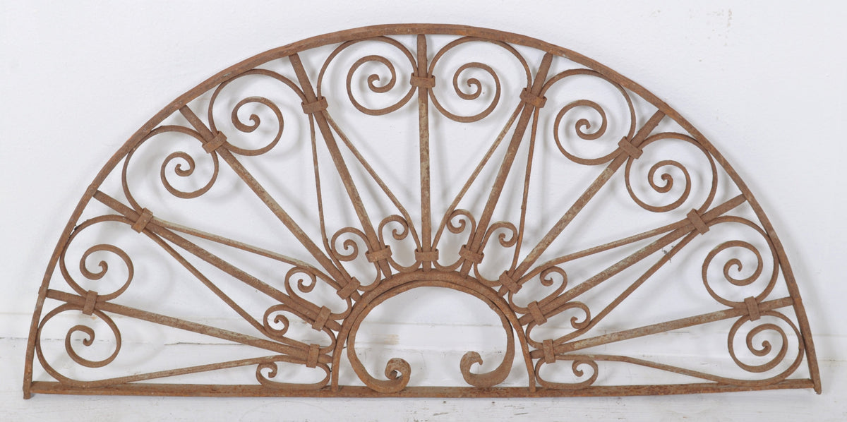 Antique French Wrought Iron Demi-Lune Balustrade/Panel, Circa 1880