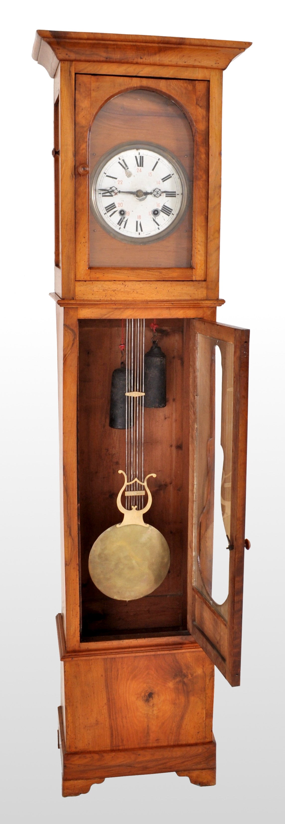 Antique French 8-Day Cherry Wood Longcase/Grandfather Comtoise 