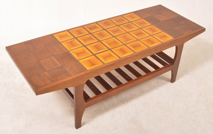 Mid-Century Modern Danish Teak Tile-Topped Coffee Table, 1960s