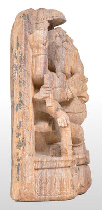 Antique 17th Century Hindu Carved Sandstone Ganesha Statue / Stele India 1600's