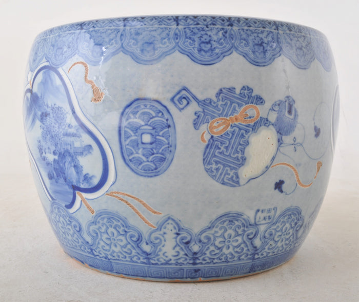 Antique Japanese Meiji Period Pottery Hibachi, Circa 1880