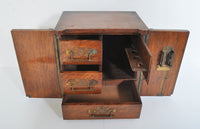 Antique Victorian Oak Smoking Pipe Cabinet/Humidor, Circa 1880