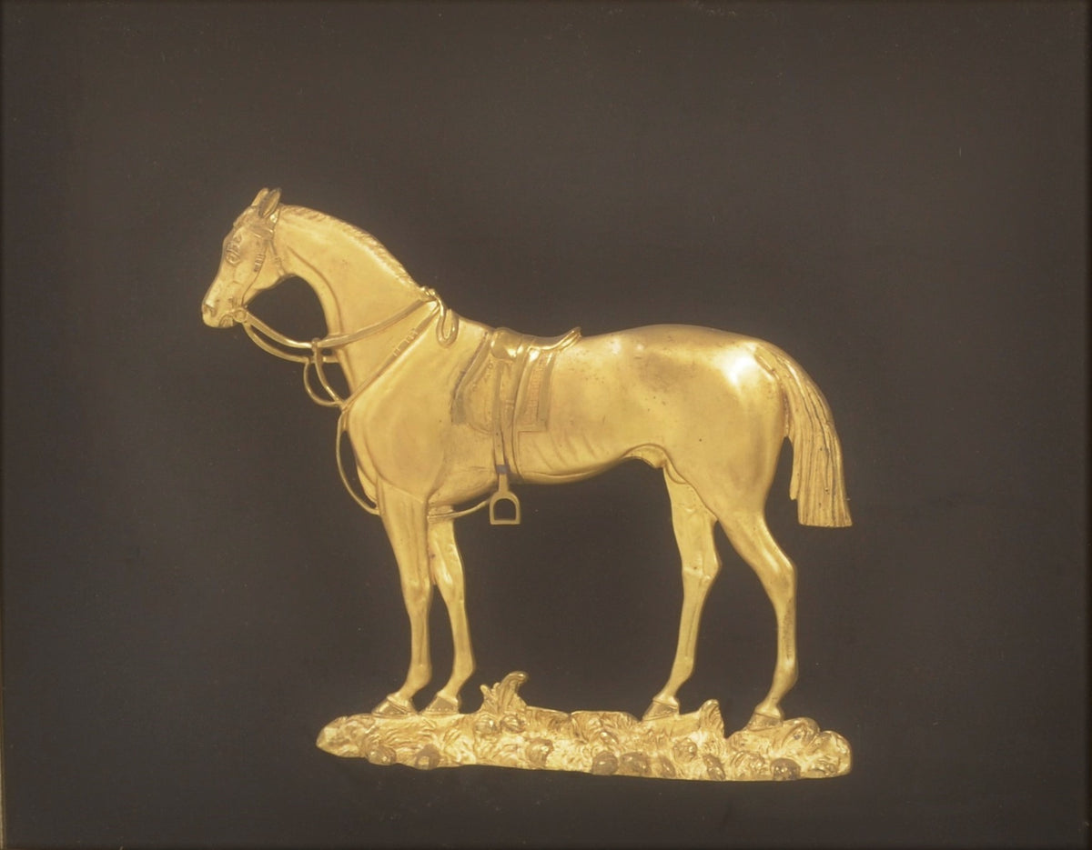 Antique English Gilt Bronze Plaque/Diorama of "Faugh-a-Ballagh," Circa 1870