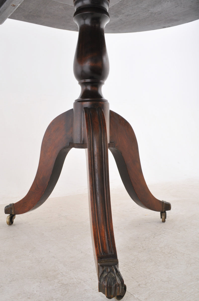 Antique Regency Style Flame Mahogany Twin Pedestal Dining Table, Circa 1890