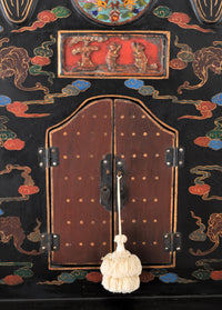 Antique Chinese Qing Dynasty Lacquer Cloisonné Buddhistic Shrine / Cabinet, circa 1900