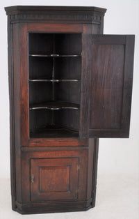 Antique Welsh Country Oak Georgian Corner Cabinet, circa 1760