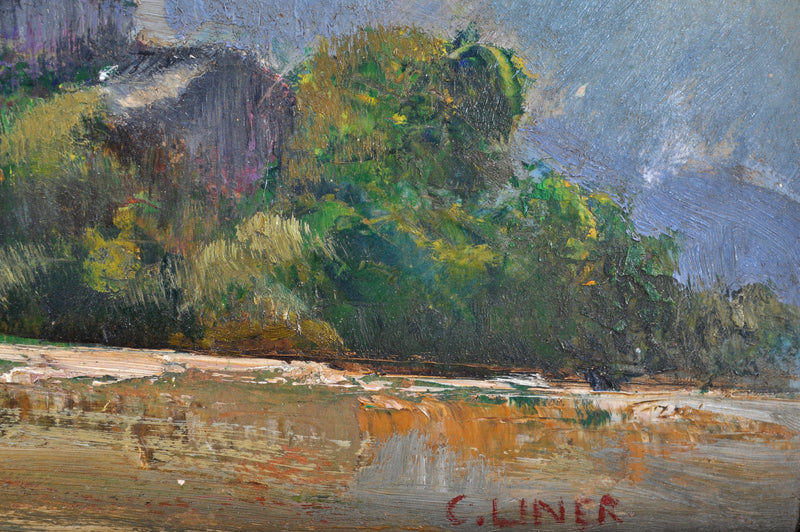 Oil on Panel by the Swiss Impressionist Carl August Liner (1871-1946), circa 1900