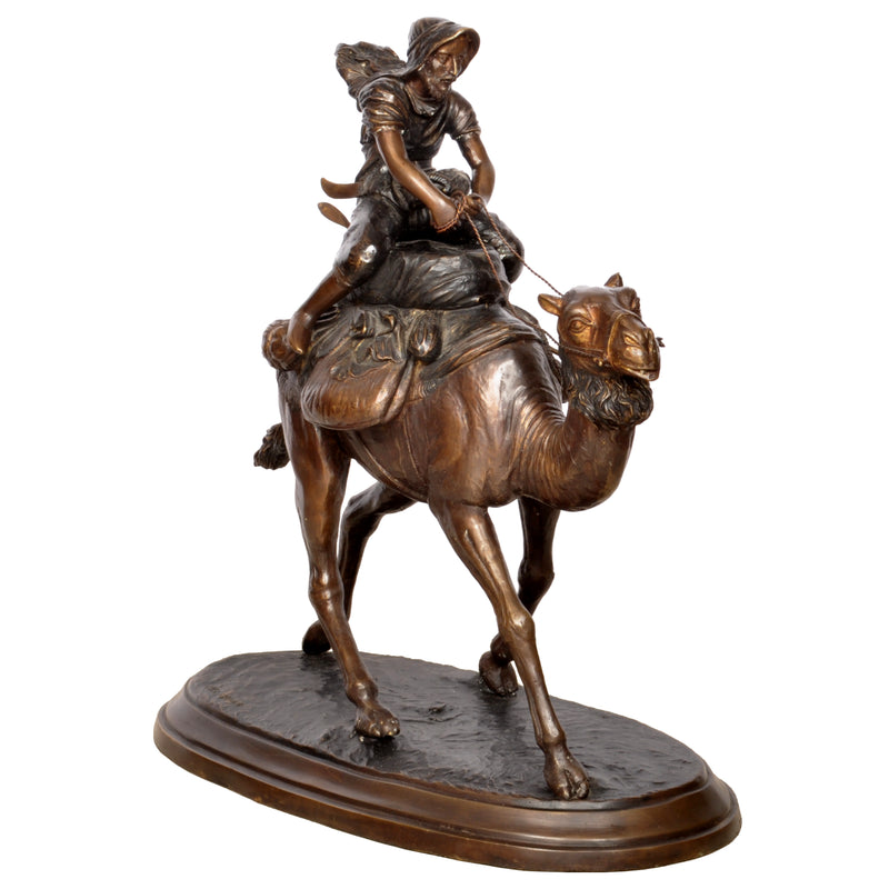 Large Antique Vienna Bronze Orientalist Camel Rider Statue Sculpture Carl Kauba, 1930s