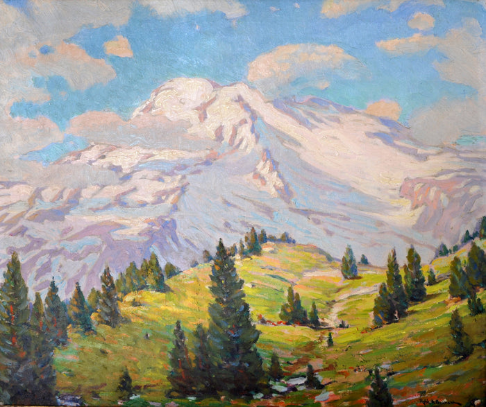 "Mount Rainier," Oil on Canvas by California Impressionist Robert Alexander Graham (1873-1946), Circa 1910