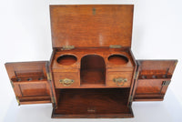 Antique Arts & Crafts Oak Crown Derby Humidor/Pipe/Tobacco Cabinet, Circa 1890