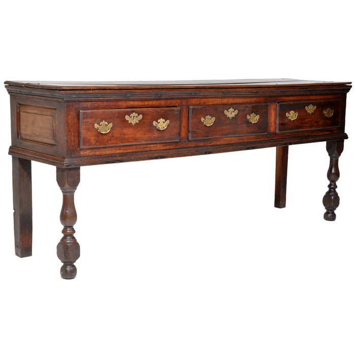 Antique George II Georgian Oak Country Welsh Dresser Base / Server, circa 1750