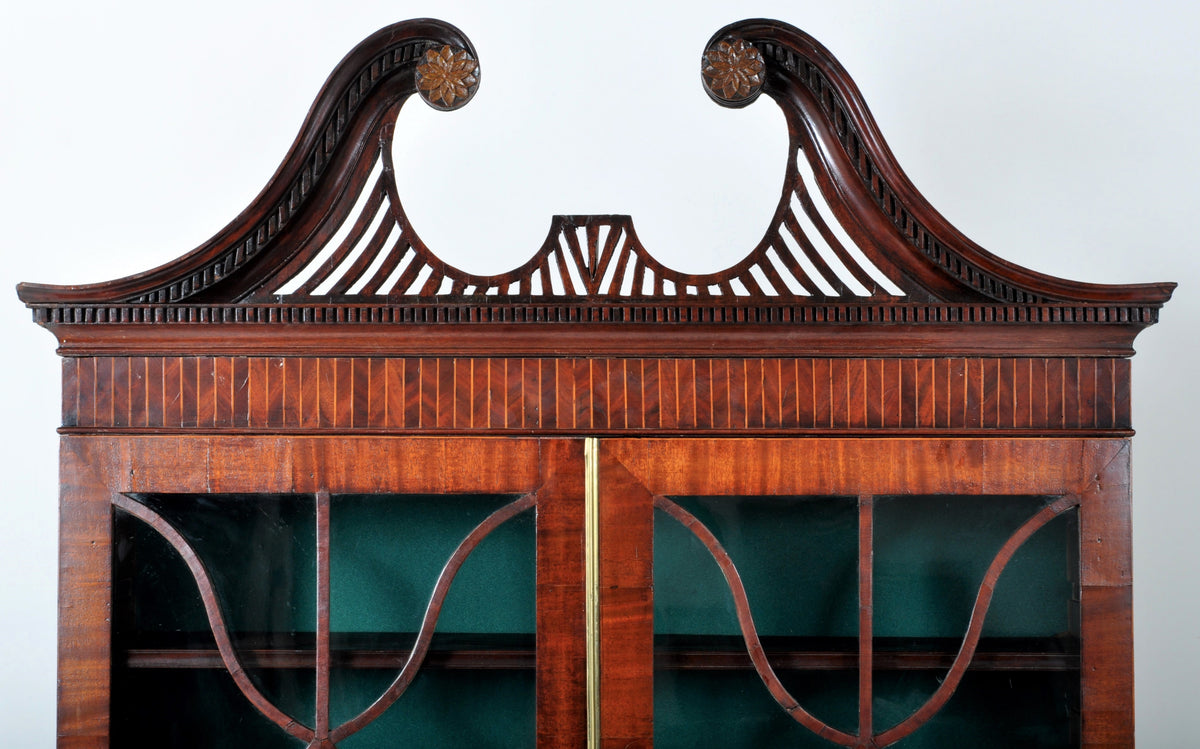 Historically Important Federal Period Inlaid Mahogany Secretary Bookcase by John Shaw of Annapolis, Circa 1795