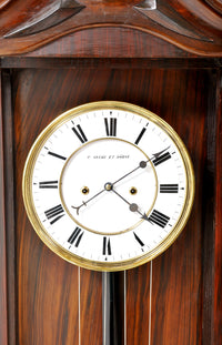 Antique Vienna Regulator/Clock 8-Day Time and Strike Wall Clock by Carl Suchy & Söhne, circa 1890