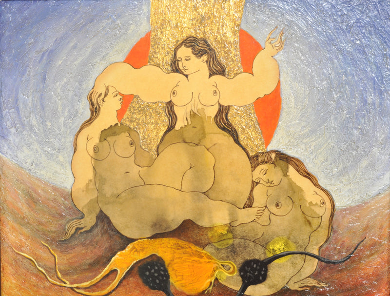 Oil Painting 'Nudes' by Mexican Painter Jorge González Velázquez