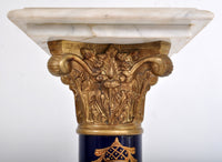 Pair of Antique French Sèvres Style Ormolu and Marble Pedestals, Circa 1850
