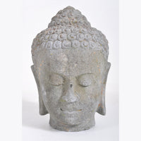 Antique 16th Century Chinese Ming Dynasty Carved Stone Head of Buddha Sculpture