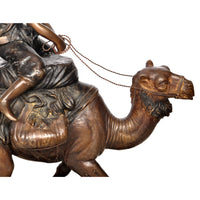 Large Antique Vienna Bronze Orientalist Camel Rider Statue Sculpture Carl Kauba, 1930s