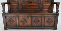 Antique French Oak Renaissance Revival Settle/Bench/Hall Seat, Circa 1890
