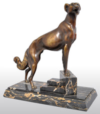 Antique Art Deco Bronze Russian Borzoi/Wolfhound/Dog by Louis-Albert Carvin (1875-1951)