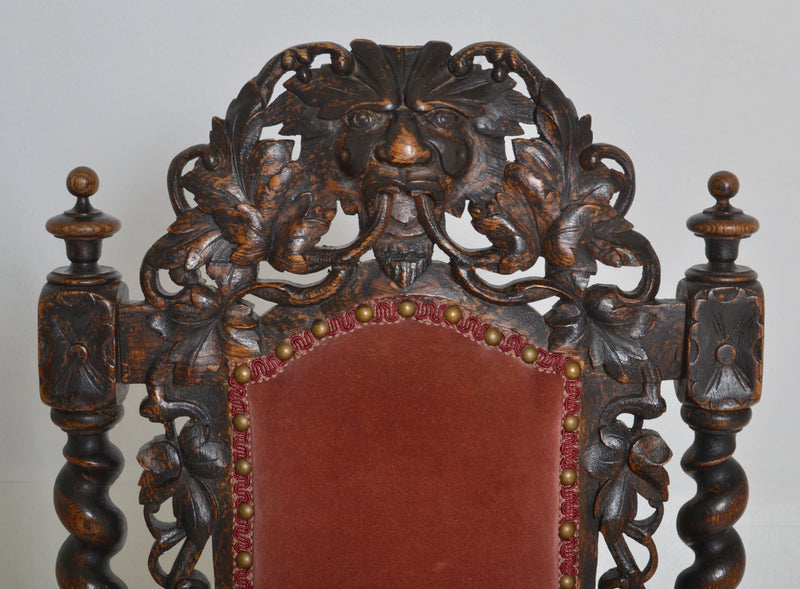 19th Century Carved French Walnut Hunt Chairs (Set of 4), Circa 1860