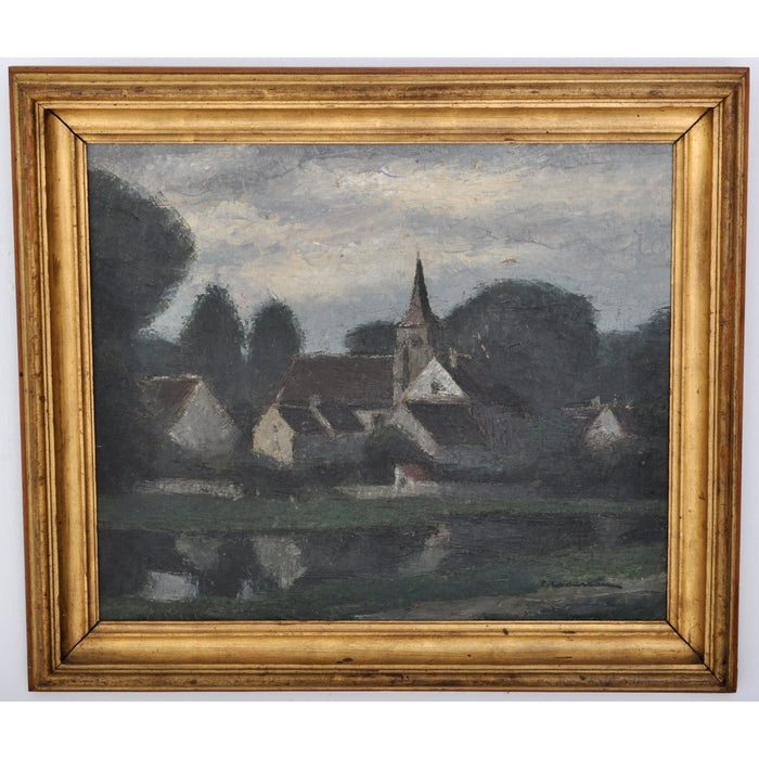 Antique French Post-Impressionist Landscape Oil Painting by Pierre Ladureau (1882-1975), Circa 1920