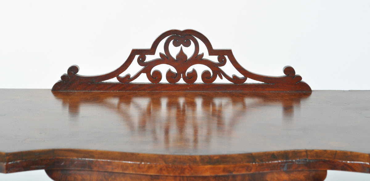 Antique English Burl Walnut Music Canterbury Whatnot, Circa 1870