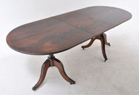 Antique Regency Style Flame Mahogany Twin Pedestal Dining Table, Circa 1890