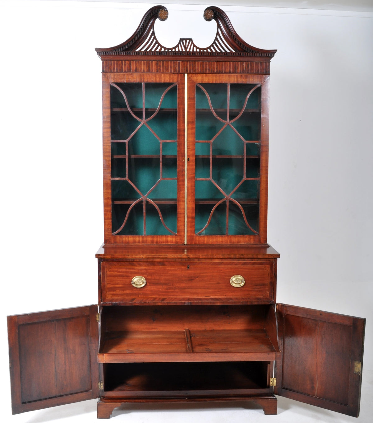 Historically Important Federal Period Inlaid Mahogany Secretary Bookcase by John Shaw of Annapolis, Circa 1795