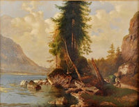 Antique Oil on Canvas Painting Jean-Michel Cels (1819–1894), Circa 1850