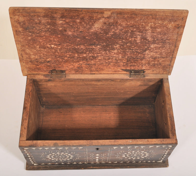 Antique Qajar Period Inlaid Padauk Wood Islamic Quran Casket/Box, Circa 1880