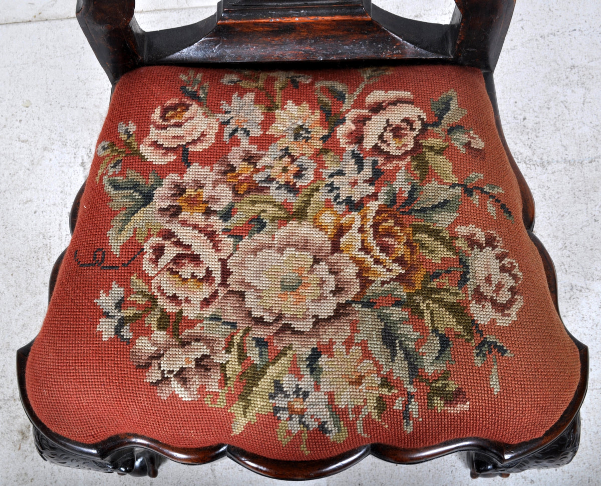 Dutch Queen Anne Style Marquetry Chair, Circa 1720