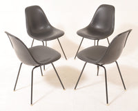 Set of 4 Black Fiberglass Shell Chairs by Charles Eames for Herman Miller, 1968