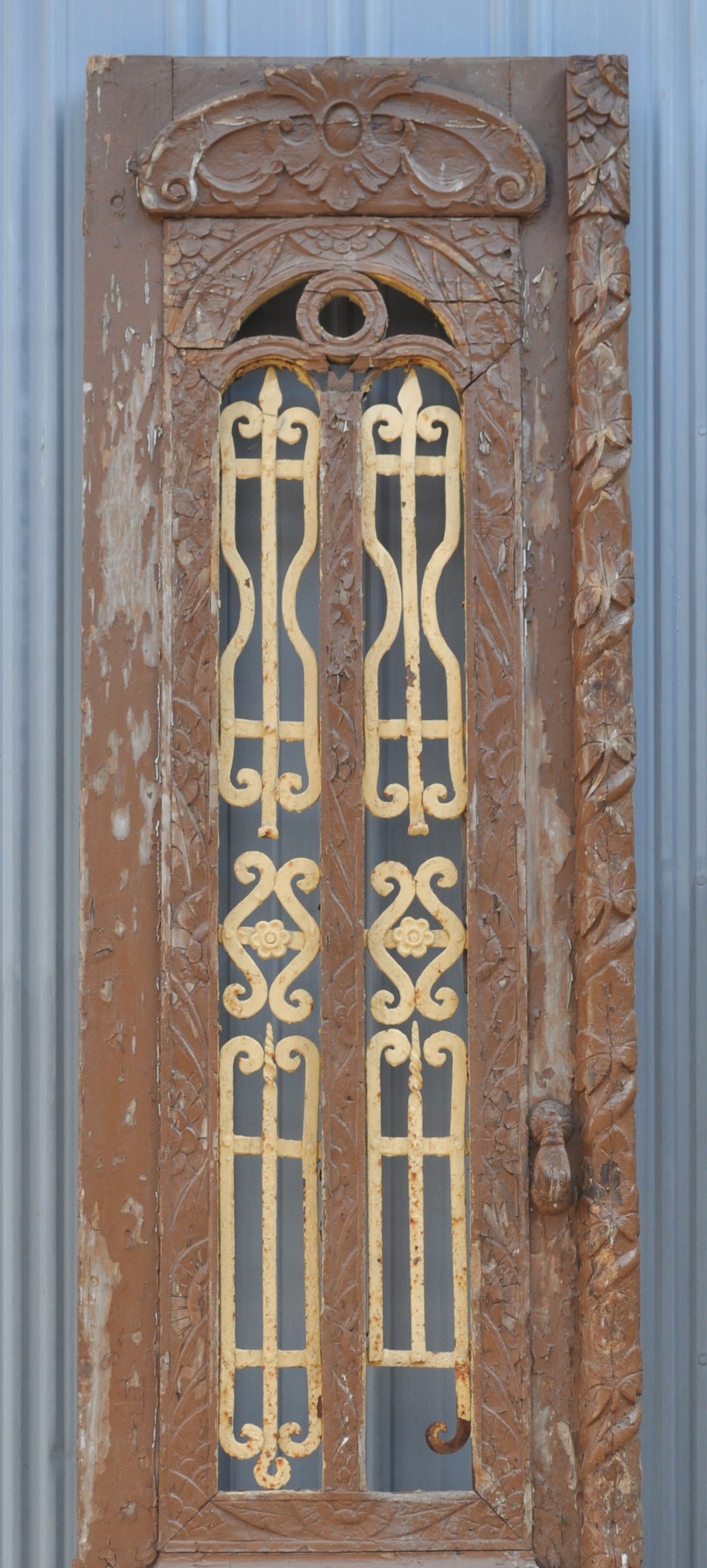 Monumental Pair of Antique Egyptian Paneled and Iron Doors, Circa 1880